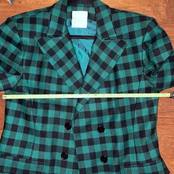 Emmanuelle Khanh green checkered wool blazer made in France - Picture 14 of 16